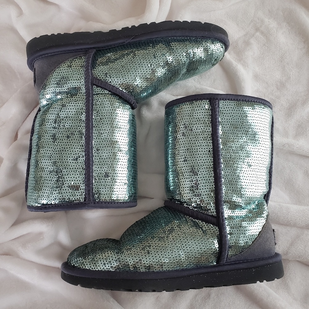 light blue sequin UGG boots